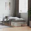 Vidaxl Estructura De Cama De Metal Con Cabecero Blanco 80x200 Cm