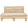 Vidaxl Cama Con Cabecero Madera De Ingeniería Roble Sonoma 120x190 Cm Marrón