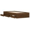 Vidaxl Cama Con Cajones Madera De Ingeniería Marrón Roble 100x200 Cm