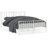 Vidaxl Estructura Cama Metal Cabecero Y Pie De Cama Blanco 140x190 Cm