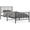 Vidaxl Estructura De Cama Con Cabecero Y Estribo Metal Negro 90x200 Cm