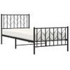 Vidaxl Estructura De Cama Con Cabecero Y Estribo Metal Negro 90x200 Cm