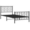 Vidaxl Estructura De Cama Con Cabecero Y Estribo Metal Negro 90x200 Cm