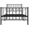 Vidaxl Estructura De Cama Con Cabecero Y Estribo Metal Negro 90x200 Cm