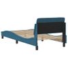 Estructura Cama Con Cabecero Terciopelo Azul 90x190 Cm