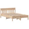 Estructura De Cama Con Cabecero Madera Maciza Pino 160x200 Cm Marrón