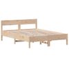 Estructura De Cama Con Cabecero Madera Maciza Pino 135x190 Cm Marrón