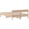 Estructura De Cama Con Cabecero Madera Maciza Pino 135x190 Cm Marrón