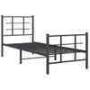 Estructura De Cama Con Cabecero Y Estribo Metal Negro 80x200 Cm