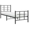 Estructura De Cama Con Cabecero Y Estribo Metal Negro 80x200 Cm