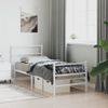 Vidaxl Estructura Cama Metal Con Cabecero Y Estribo Blanco 80x200 Cm