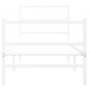 Vidaxl Estructura Cama Metal Con Cabecero Y Estribo Blanco 80x200 Cm