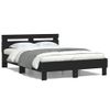 Vidaxl Estructura Cama Con Cabecero Madera Ingeniería Negro 135x190 Cm