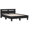 Vidaxl Estructura Cama Con Cabecero Madera Ingeniería Negro 135x190 Cm