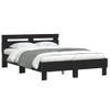 Vidaxl Estructura Cama Con Cabecero Madera Ingeniería Negro 135x190 Cm