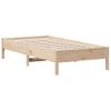 Estructura De Cama Madera Maciza De Pino 75x190 Cm Marrón