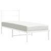 Vidaxl Estructura De Cama De Metal Con Cabecero Blanco 75x190 Cm