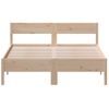 Estructura De Cama Con Cabecero Madera Maciza Pino 140x190 Cm Marrón