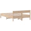 Estructura De Cama Con Cabecero Madera Maciza Pino 140x190 Cm Marrón