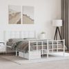 Estructura Cama Metal Con Cabecero Y Estribo Blanco 135x190 Cm