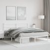 Vidaxl Estructura De Cama De Metal Con Cabecero Blanca 150x200 Cm