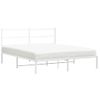 Vidaxl Estructura De Cama De Metal Con Cabecero Blanca 150x200 Cm