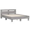 Vidaxl Estructura De Cama Cabecero Y Luces Led Gris Sonoma 135x190 Cm