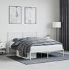 Vidaxl Estructura De Cama De Metal Con Cabecero Blanca 140x190 Cm