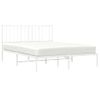 Vidaxl Estructura De Cama De Metal Con Cabecero Blanca 140x190 Cm