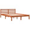 Estructura De Cama Madera Maciza Pino Marrón Cera 135x190 Cm