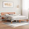 Estructura De Cama Madera Maciza Pino Marrón Cera 135x190 Cm