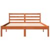 Estructura De Cama Madera Maciza Pino Marrón Cera 135x190 Cm