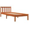 Estructura De Cama Madera Maciza Pino Marrón Cera 100x200 Cm