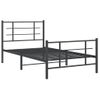 Estructura De Cama Con Cabecero Y Estribo Metal Negro 100x200cm