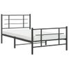 Estructura De Cama Con Cabecero Y Estribo Metal Negro 100x200cm