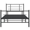 Estructura De Cama Con Cabecero Y Estribo Metal Negro 100x200cm