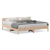 Vidaxl Estructura De Cama Con Cabecero Madera Maciza De Pino 200x200cm Marrón