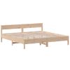 Vidaxl Estructura De Cama Con Cabecero Madera Maciza De Pino 200x200cm Marrón