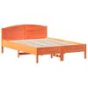 Estructura Cama Con Cabecero Madera Pino Marrón Cera 140x190 Cm