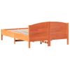 Estructura Cama Con Cabecero Madera Pino Marrón Cera 140x190 Cm