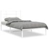 Estructura De Cama De Metal Con Cabecero Blanco 100x190 Cm