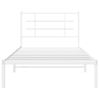 Estructura De Cama De Metal Con Cabecero Blanco 100x190 Cm