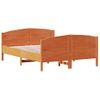 Estructura Cama Con Cabecero Madera Pino Marrón Cera 160x200 Cm