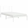 Estructura De Cama De Metal Con Cabecero Blanco 107x203 Cm