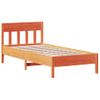 Estructura Cama Con Cabecero Madera Pino Marrón Cera 75x190 Cm