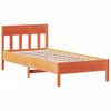 Estructura Cama Con Cabecero Madera Pino Marrón Cera 90x200 Cm