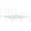 Estructura Cama Metal Cabecero Y Pie De Cama Blanco 140x190 Cm