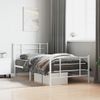 Estructura Cama Metal Con Cabecero Y Pie Cama Blanca 100x200 Cm