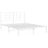 Estructura De Cama De Metal Con Cabecero Blanca 135x190 Cm