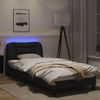 Vidaxl Estructura De Cama Con Luz Led Cuero Sintético Negro 90x190 Cm